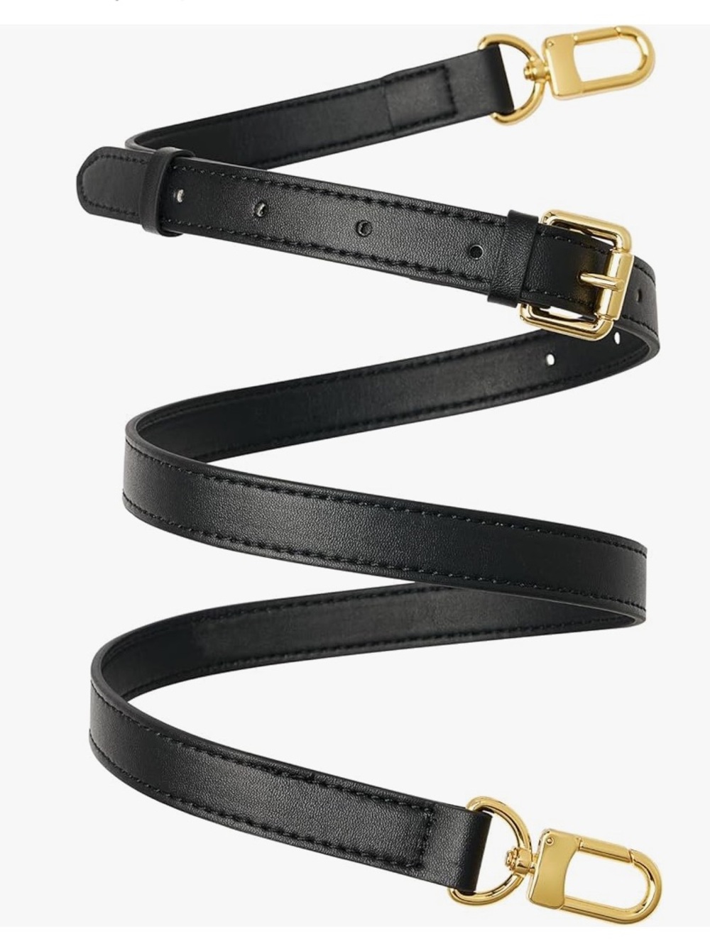 NWT 100% Vachetta Leather Adjustable Replacement Strap In Black